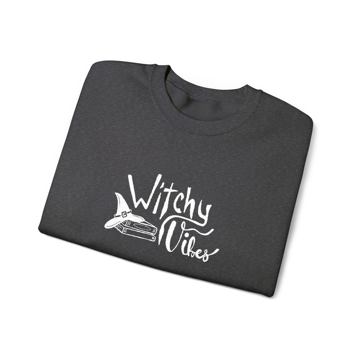Witchy Vibes Embroidered Crewneck Sweatshirt (White Thread)