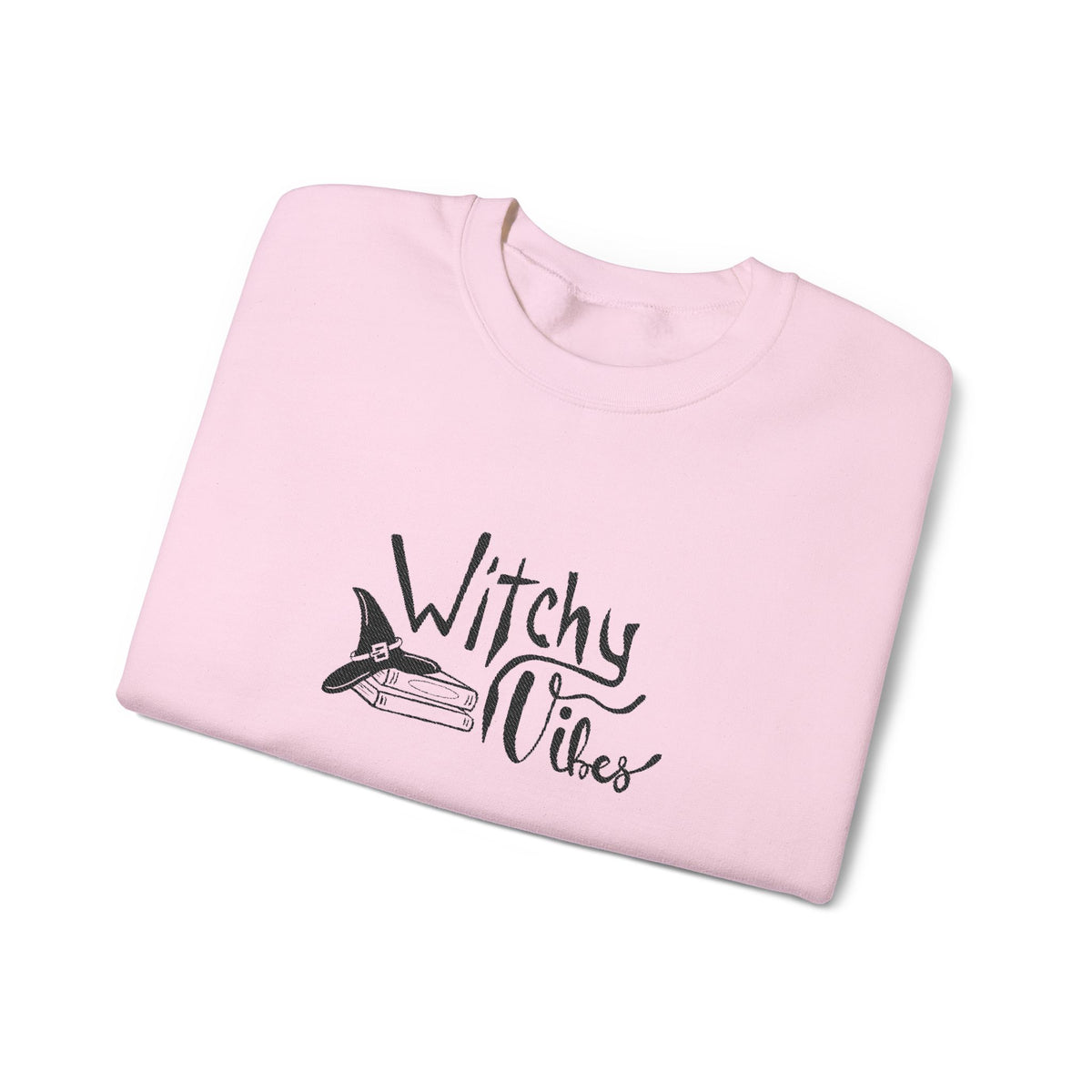 Witchy Vibes Embroidered Crewneck Sweatshirt (Black Thread)