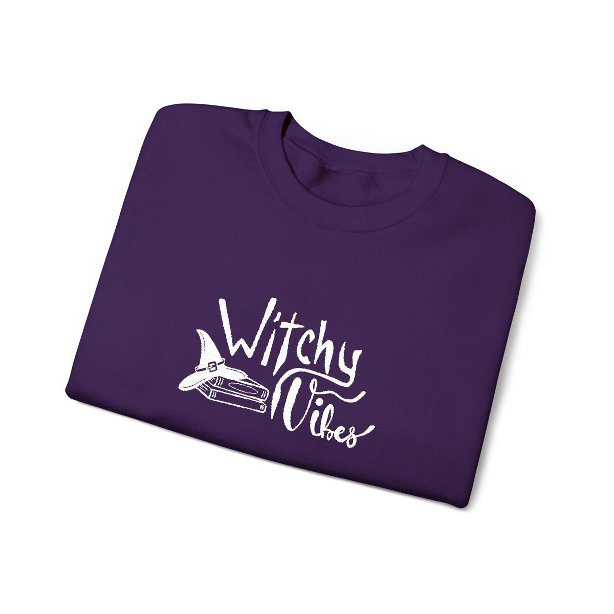 Witchy Vibes Embroidered Crewneck Sweatshirt (White Thread)