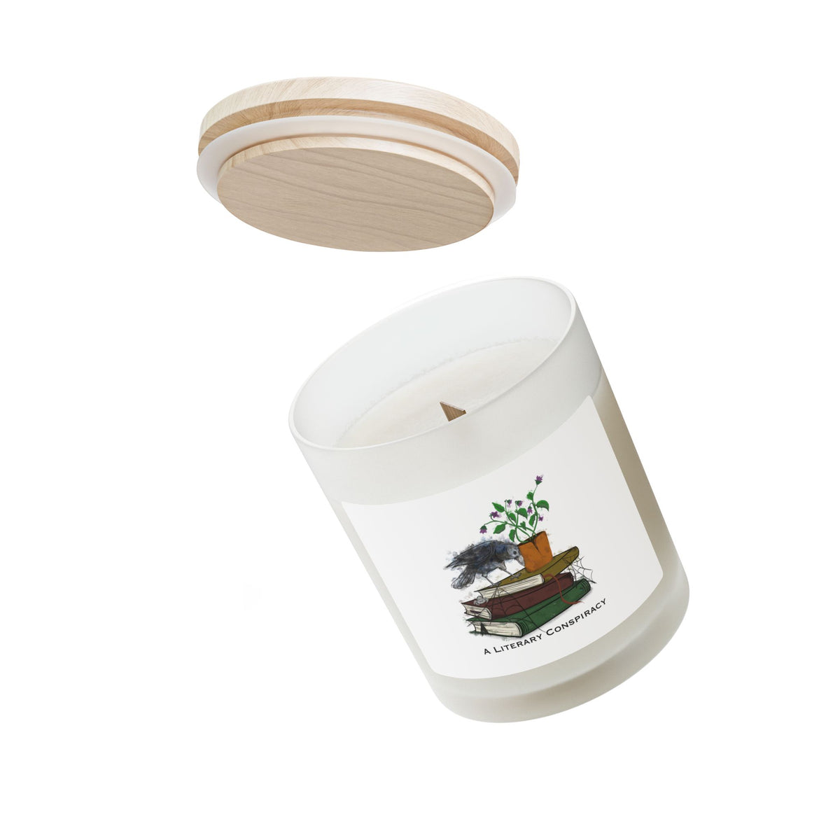 A Literary Conspiracy Frosted Glass Candle, 11oz
