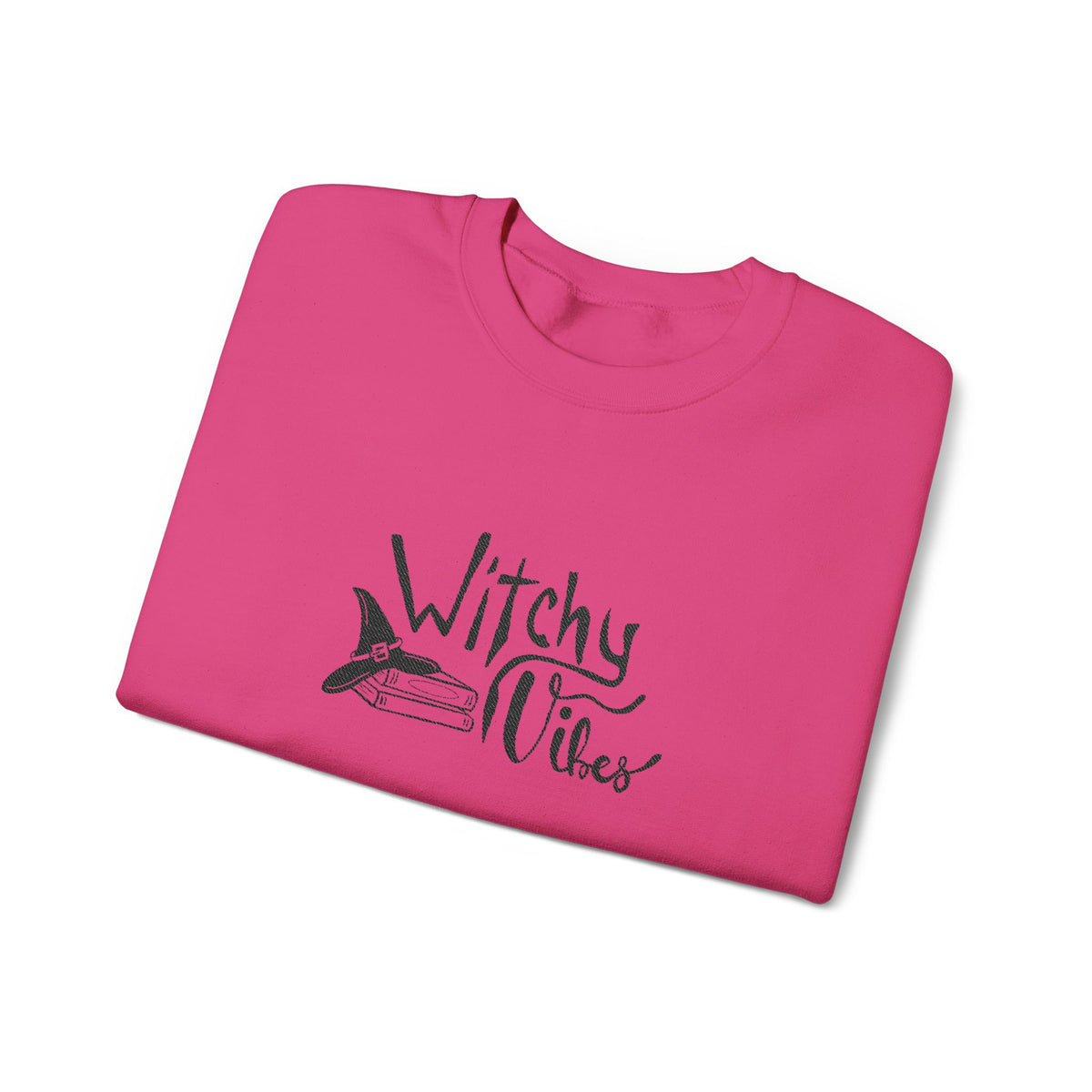 Witchy Vibes Embroidered Crewneck Sweatshirt (Black Thread)