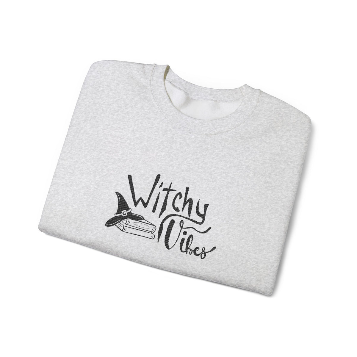 Witchy Vibes Embroidered Crewneck Sweatshirt (Black Thread)