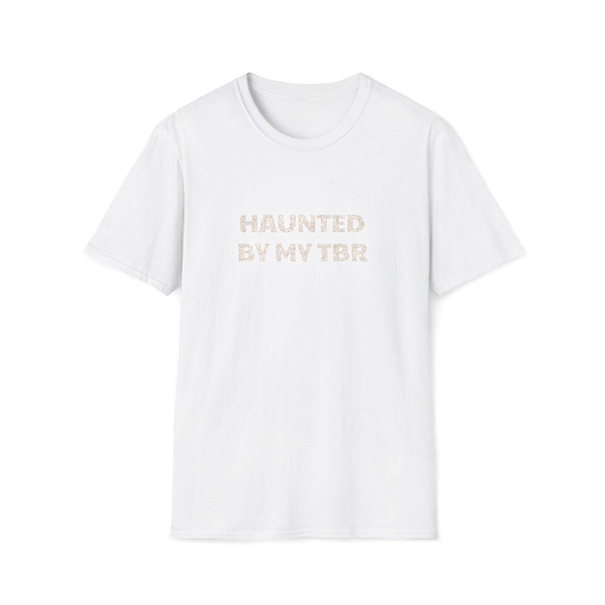 Haunted By My TBR Glitter Print T-Shirt (Color on Color)