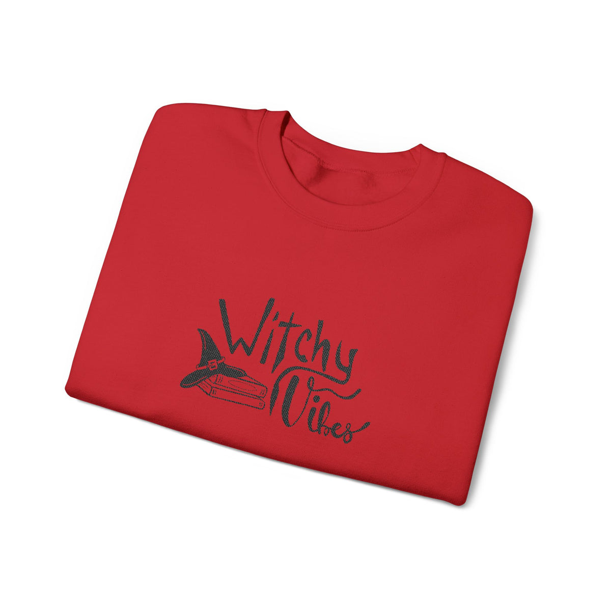 Witchy Vibes Embroidered Crewneck Sweatshirt (Black Thread)