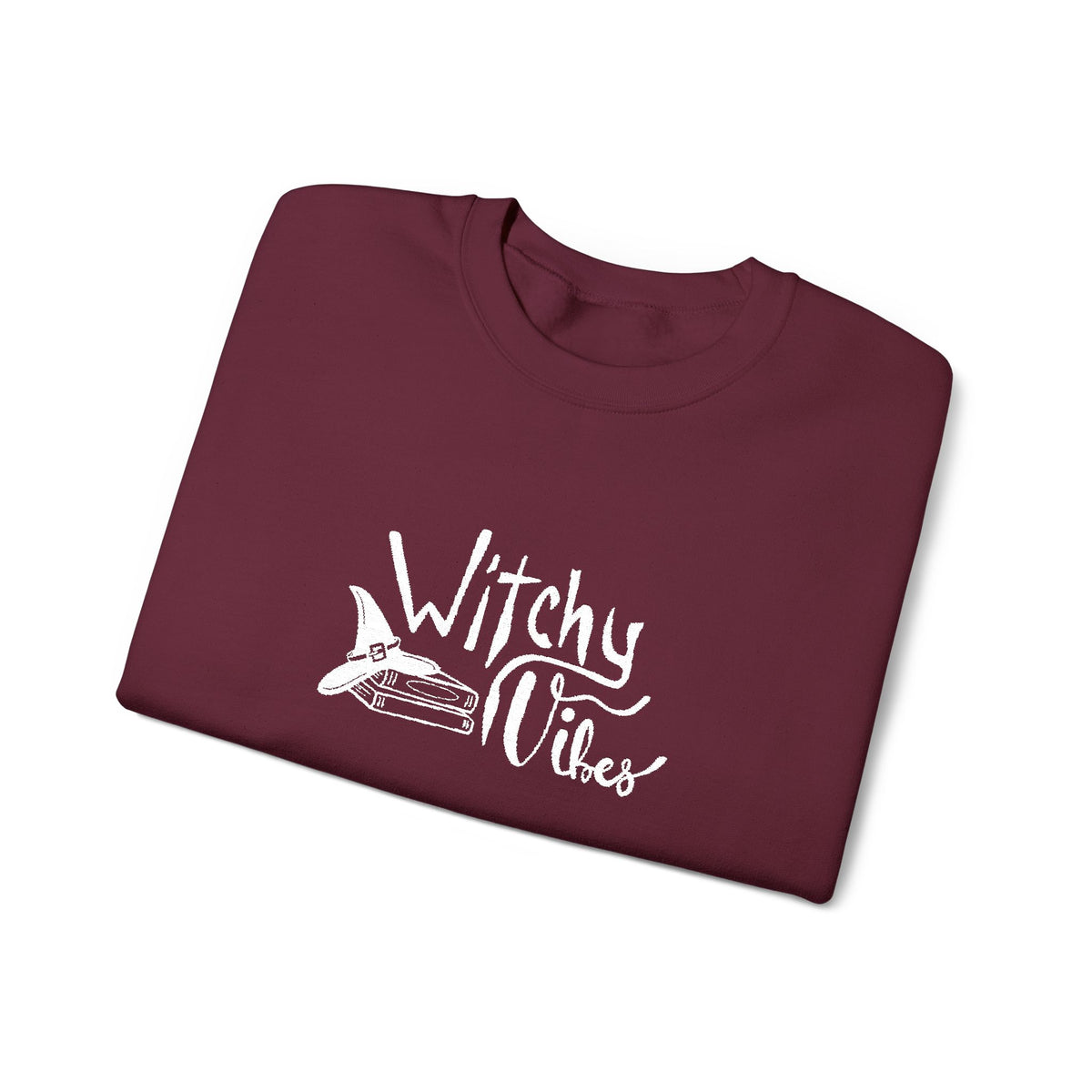 Witchy Vibes Embroidered Crewneck Sweatshirt (White Thread)