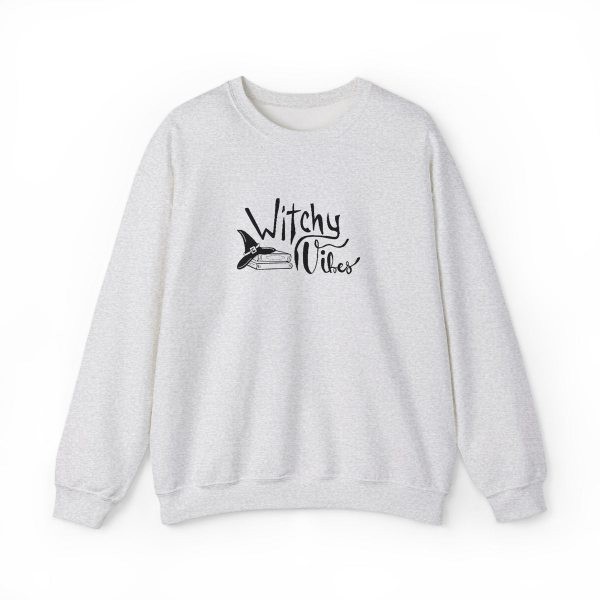 Witchy Vibes Embroidered Crewneck Sweatshirt (Black Thread)