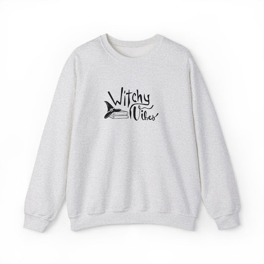Witchy Vibes Embroidered Crewneck Sweatshirt (Black Thread)