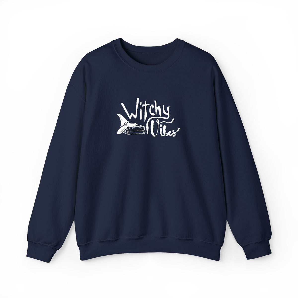 Witchy Vibes Embroidered Crewneck Sweatshirt (White Thread)