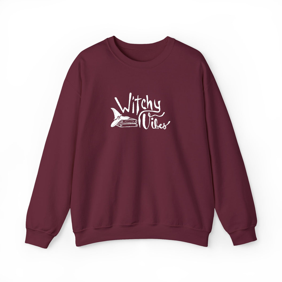 Witchy Vibes Embroidered Crewneck Sweatshirt (White Thread)