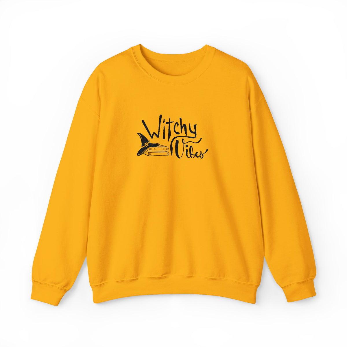 Witchy Vibes Embroidered Crewneck Sweatshirt (Black Thread)