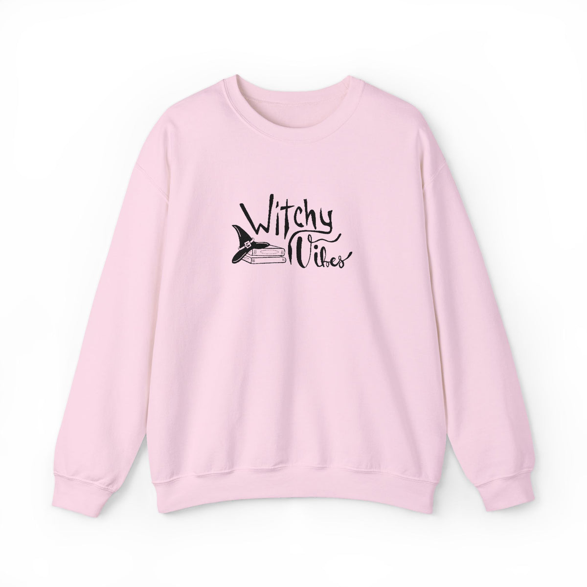Witchy Vibes Embroidered Crewneck Sweatshirt (Black Thread)