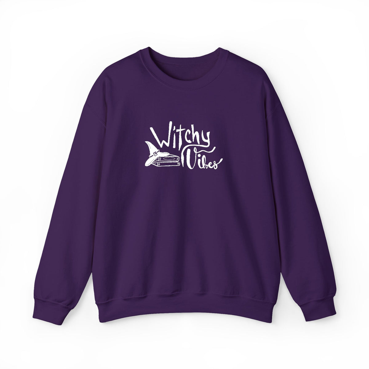 Witchy Vibes Embroidered Crewneck Sweatshirt (White Thread)