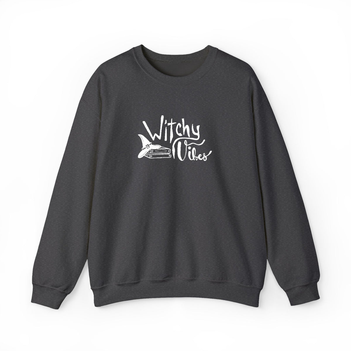 Witchy Vibes Embroidered Crewneck Sweatshirt (White Thread)