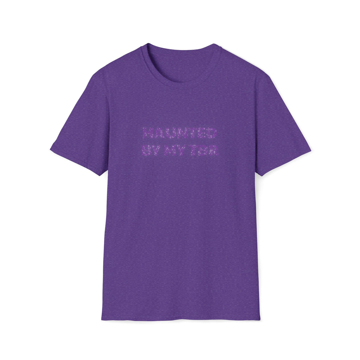 Haunted By My TBR Glitter Print T-Shirt (Color on Color)