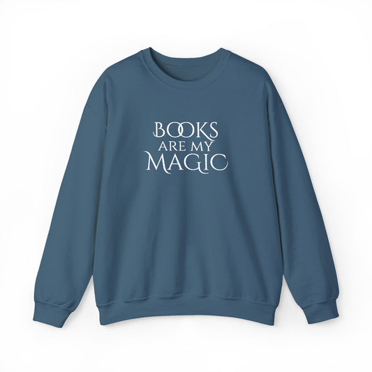 Books Are My Magic Embroidered Crewneck Sweatshirt