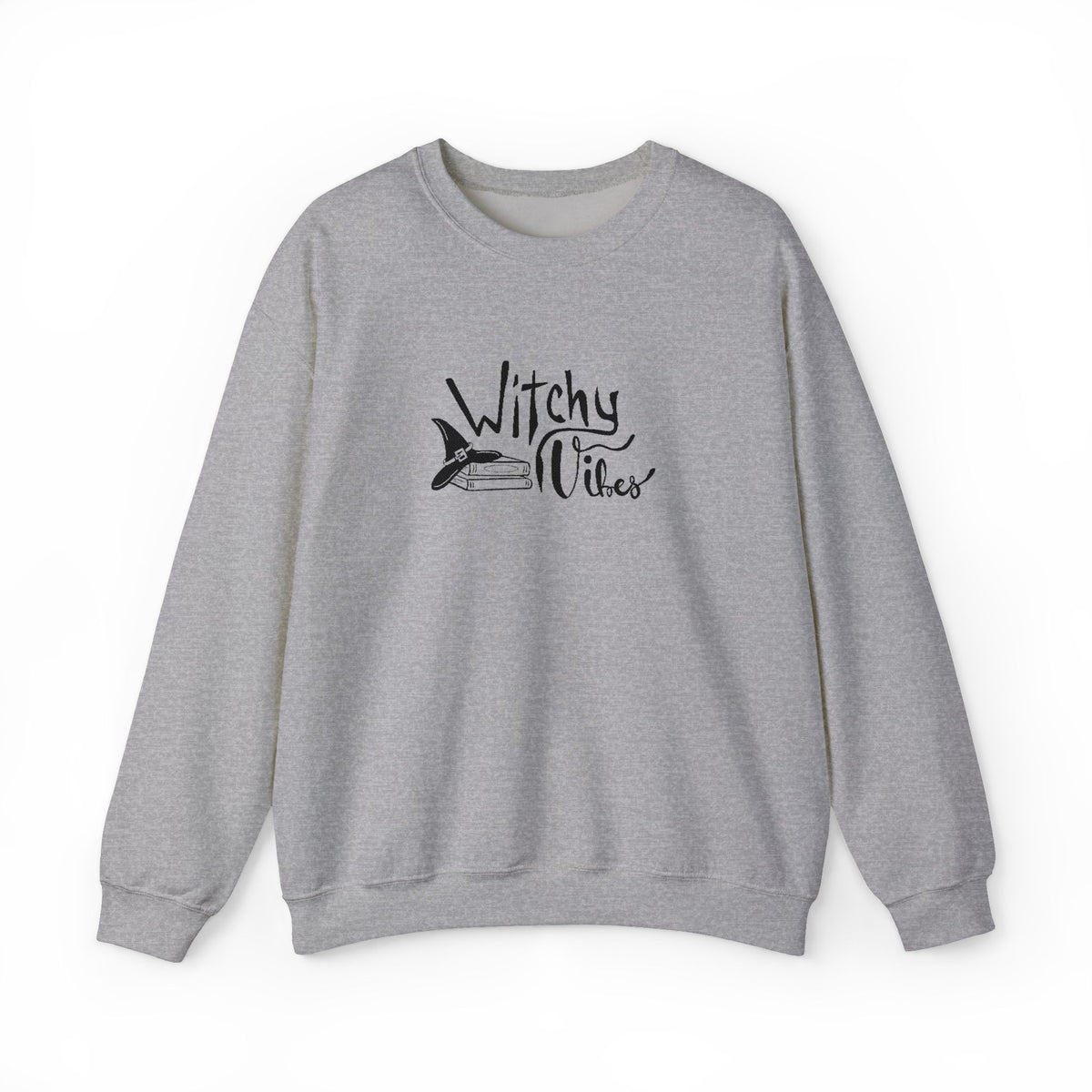 Witchy Vibes Embroidered Crewneck Sweatshirt (Black Thread)