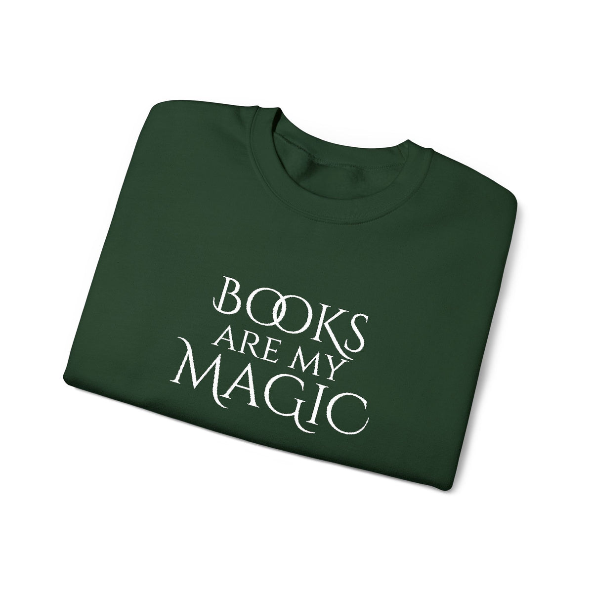 Books Are My Magic Embroidered Crewneck Sweatshirt