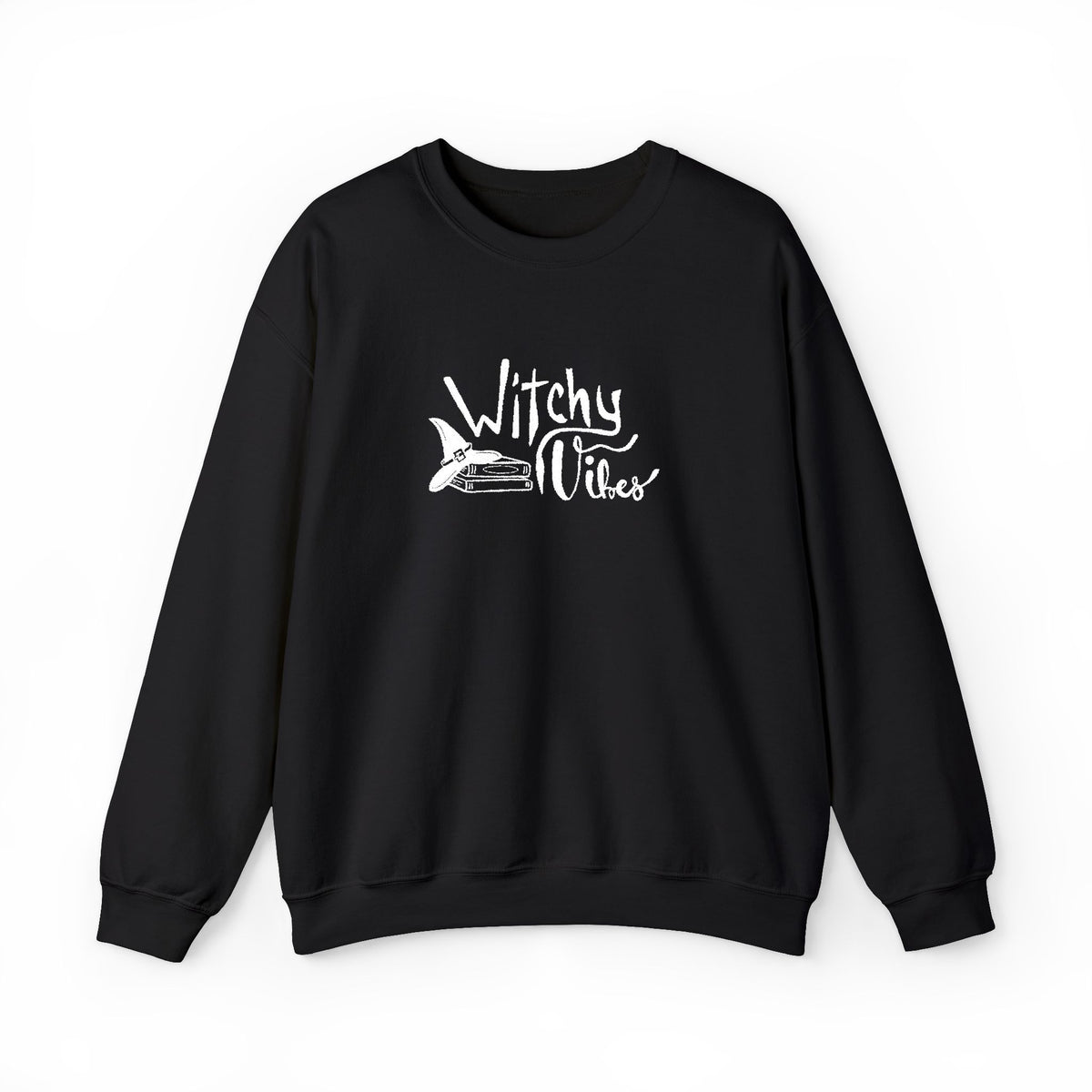 Witchy Vibes Embroidered Crewneck Sweatshirt (White Thread)