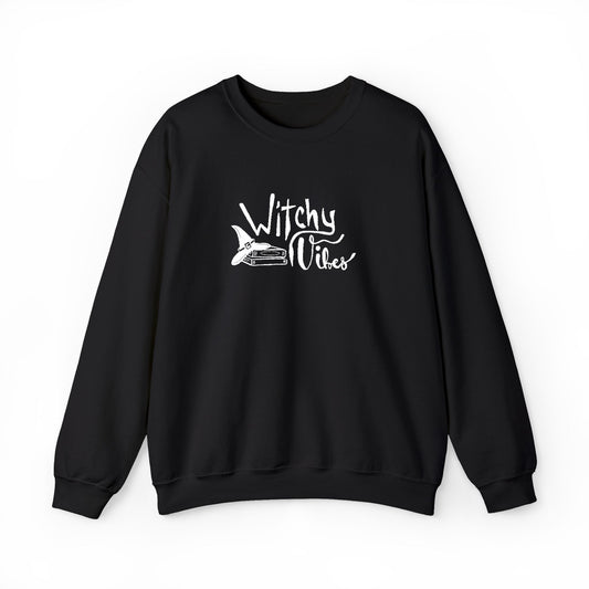 Witchy Vibes Embroidered Crewneck Sweatshirt (White Thread)
