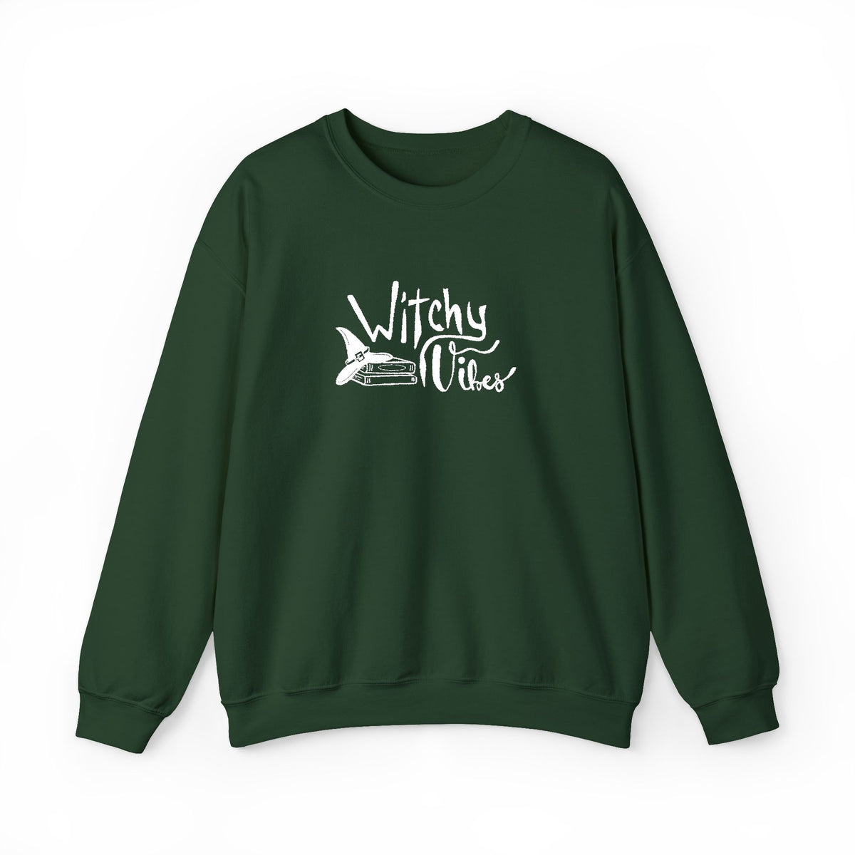 Witchy Vibes Embroidered Crewneck Sweatshirt (White Thread)
