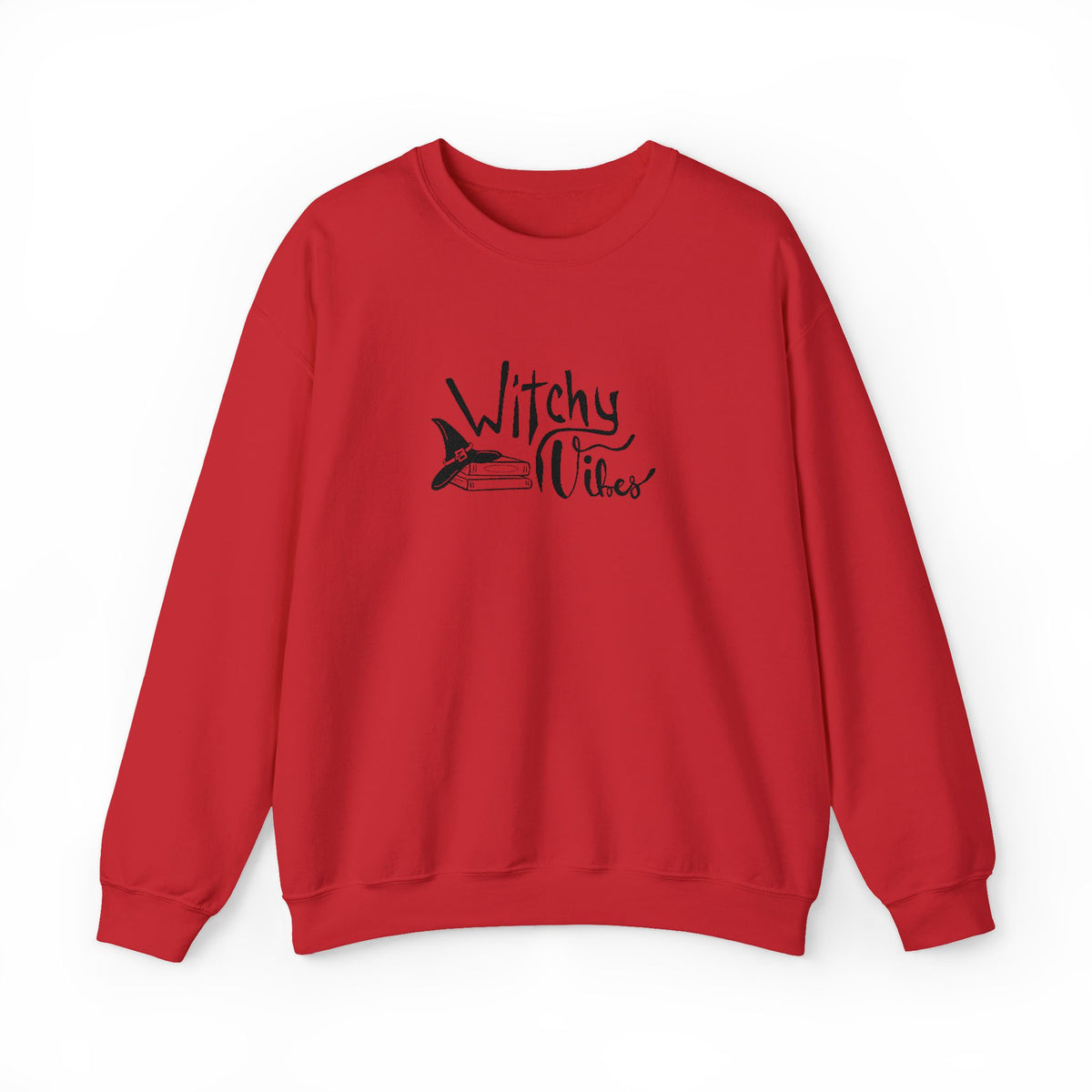 Witchy Vibes Embroidered Crewneck Sweatshirt (Black Thread)
