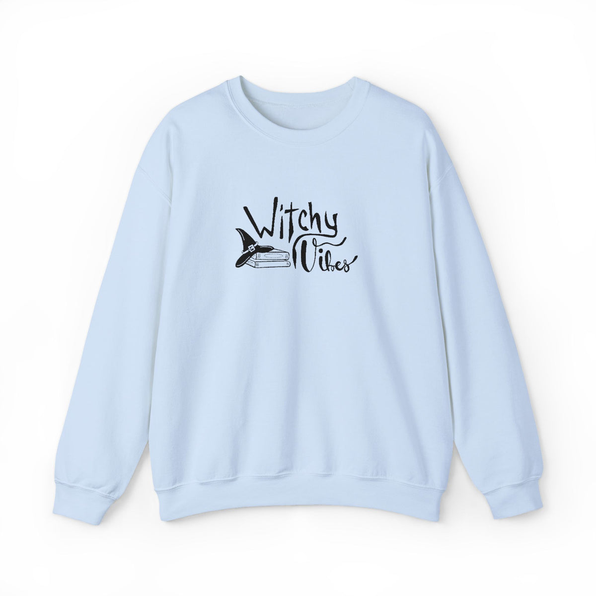 Witchy Vibes Embroidered Crewneck Sweatshirt (Black Thread)