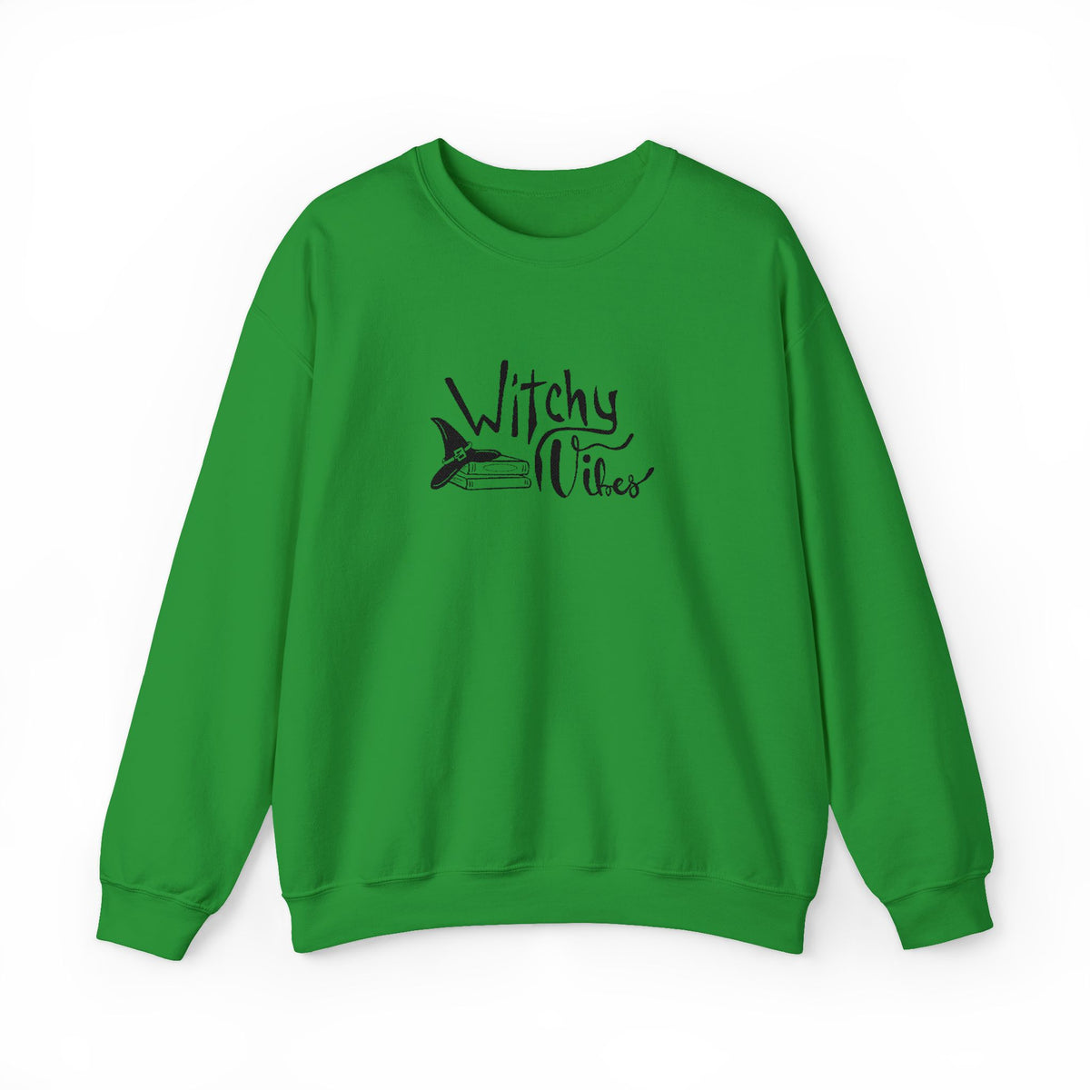Witchy Vibes Embroidered Crewneck Sweatshirt (Black Thread)