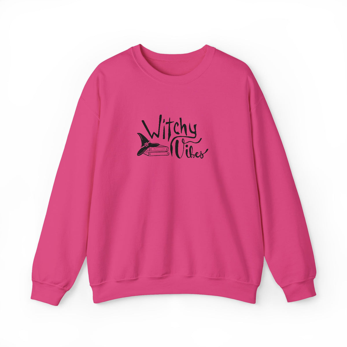 Witchy Vibes Embroidered Crewneck Sweatshirt (Black Thread)