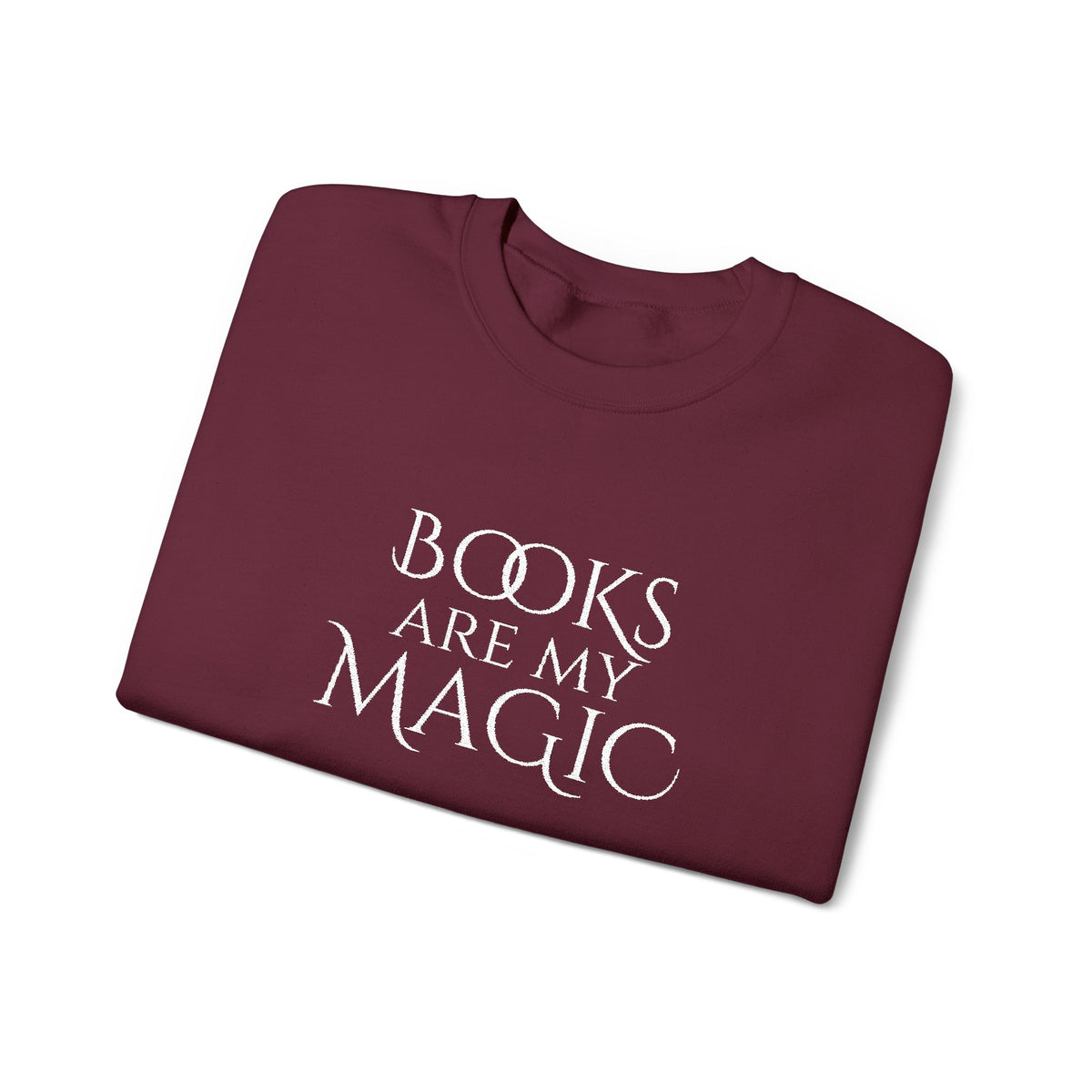 Books Are My Magic Embroidered Crewneck Sweatshirt